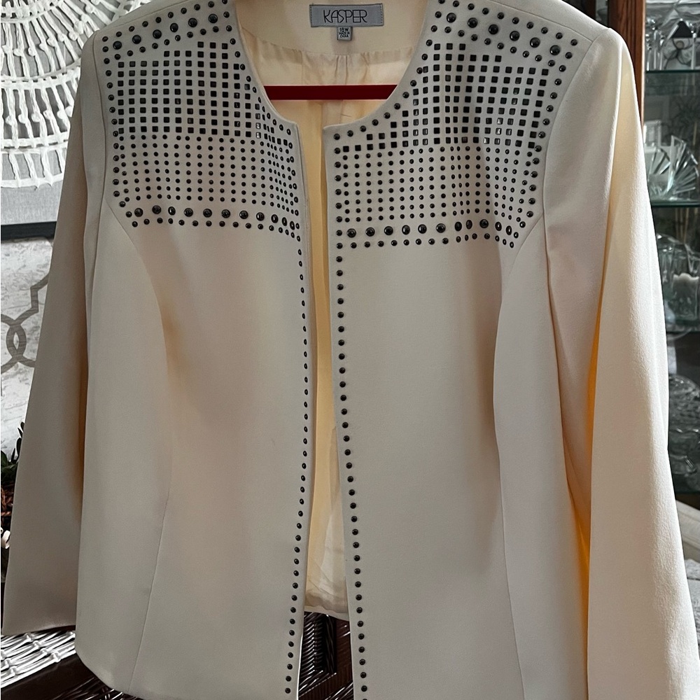 Ivory colored studded blazer